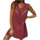 thumbnail image 1 of Traje de baño hueco de malla sexy de verano para mujer Bikini Cover Up Beach Dress Sunscreen Tops Fridja  qr5040, 1 of 5