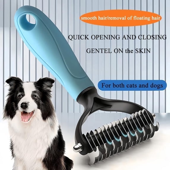 Pet Dematting Comb,Undercoat Rake for Dogs,Pet Grooming Tool for Dogs and Cats,Deshedding Brush for Removing Tangles Knots and Loose Fur,Dog Brush,Cat Brush.