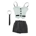 thumbnail image 4 of 3 unids 1/6 figuras de acción femenina traje conjunto ropa muñeca, top, falda y , moda traje completo, para 12 pulgadas figura Cuerpo gris, 4 of 8