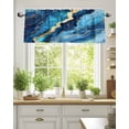 thumbnail image 2 of Abstract Art Valances for Windows Water Ripple Blue Gradient Marbling Valance Rod Pocket Light Filtering Short Window Treatments Curtains for Kitchen Bathroom Living Room Bedroom, 42 x 18 Inch, 2 of 7