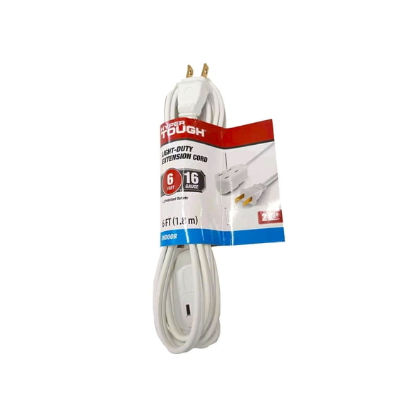 Hyper Tough 6FT 16AWG Indoor Household Extension Cord, 125V, 13A