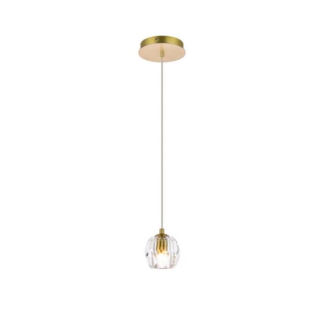Elegant Lighting 3505D6G Eren 1 Ceiling Light with Pendant Lamp, Gold