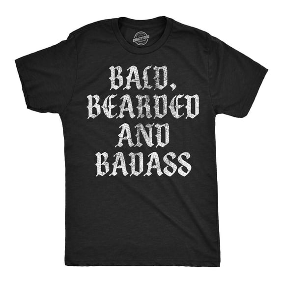 Mens Funny T Shirts Bald Bearded and Badass Sarcastic Graphic Novelty Tee for Men Graphic Tees