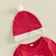 thumbnail image 6 of Cjfdfy Newborn Baby Boy Girl Christmas Fall First Christmas Outfit Long Sleeve Romper Plaid Pants And Hat Three-piece Set Infant Cute Santa Claus Pattern Clothes Set, 6 of 9