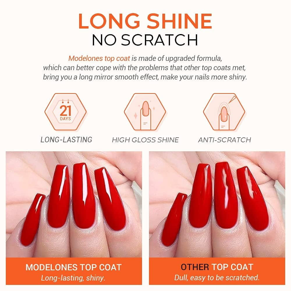 Buy Modelones Gel Top Coat, 10ML No Wipe Top Coat Gel Nail Polish