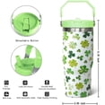 thumbnail image 5 of 30oz St. Patrick''s Day Tumbler with Handle & Flip Lid - Green Irish Shamrocks Travel Mug, Coffee Cup, Water Bottle - Gift for Women, Men - Holiday Decor, 5 of 6