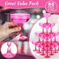 thumbnail image 2 of 50 Pcs Champagne Glasses 5 oz Unbreakable Plastic Martini Glasses Disposable Wine Cups Stackable Stemmed Champagne Coupe Shatterproof Party Stem Cups for Wedding Birthday Bar (Clear), 2 of 13