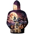 thumbnail image 2 of Spooky Halloween Night Witch Chinese Shar-Pei Glowing Pumpkins All Over Print 3D Hoodie Unisex Merch Hoodies Dog Lover - 12015, 2 of 6