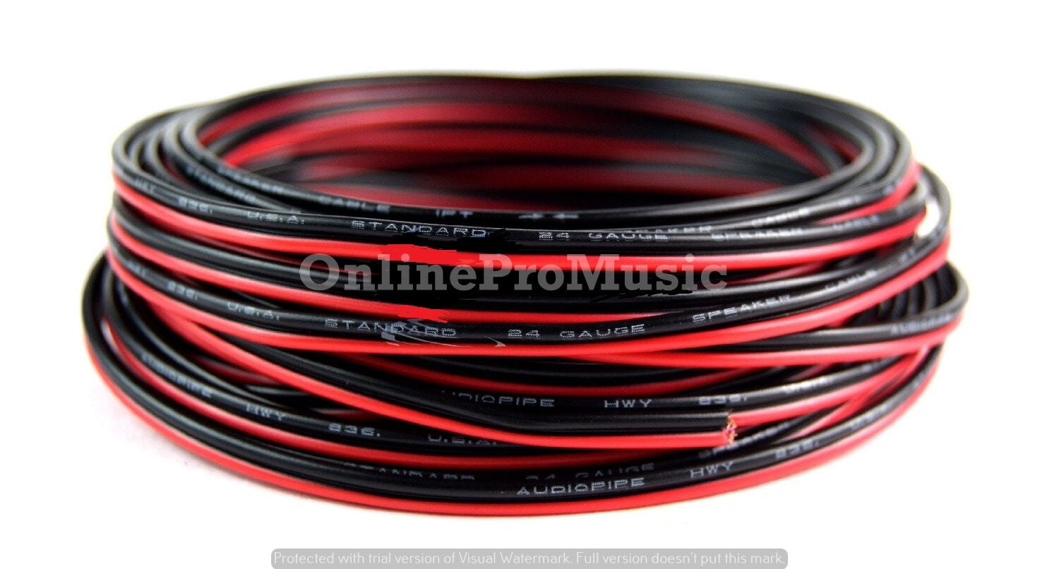 30' ft Red Black 18 Gauge SPEAKER WIRE Cable Home Car Audio Wiring 12V DC Power 