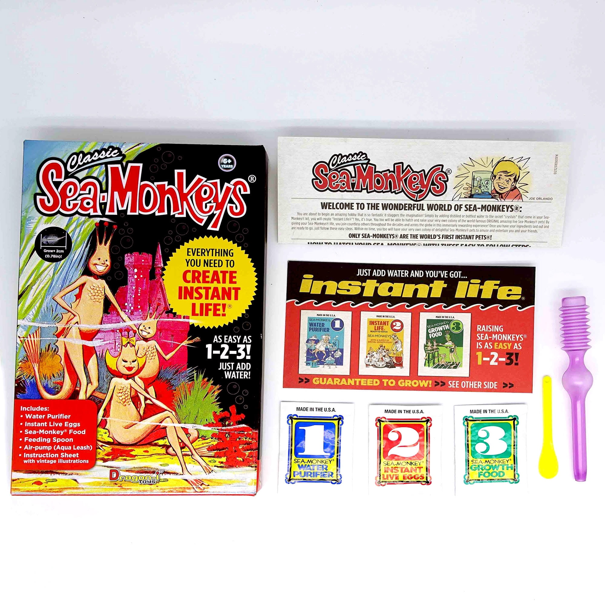 Sea-Monkeys: Retro Instant Life Kit - Tiny Brine Shrimp Growth Set, World's Only Instant Pet, Create Life, Just Add Water, Educational Kit, Kids 6+