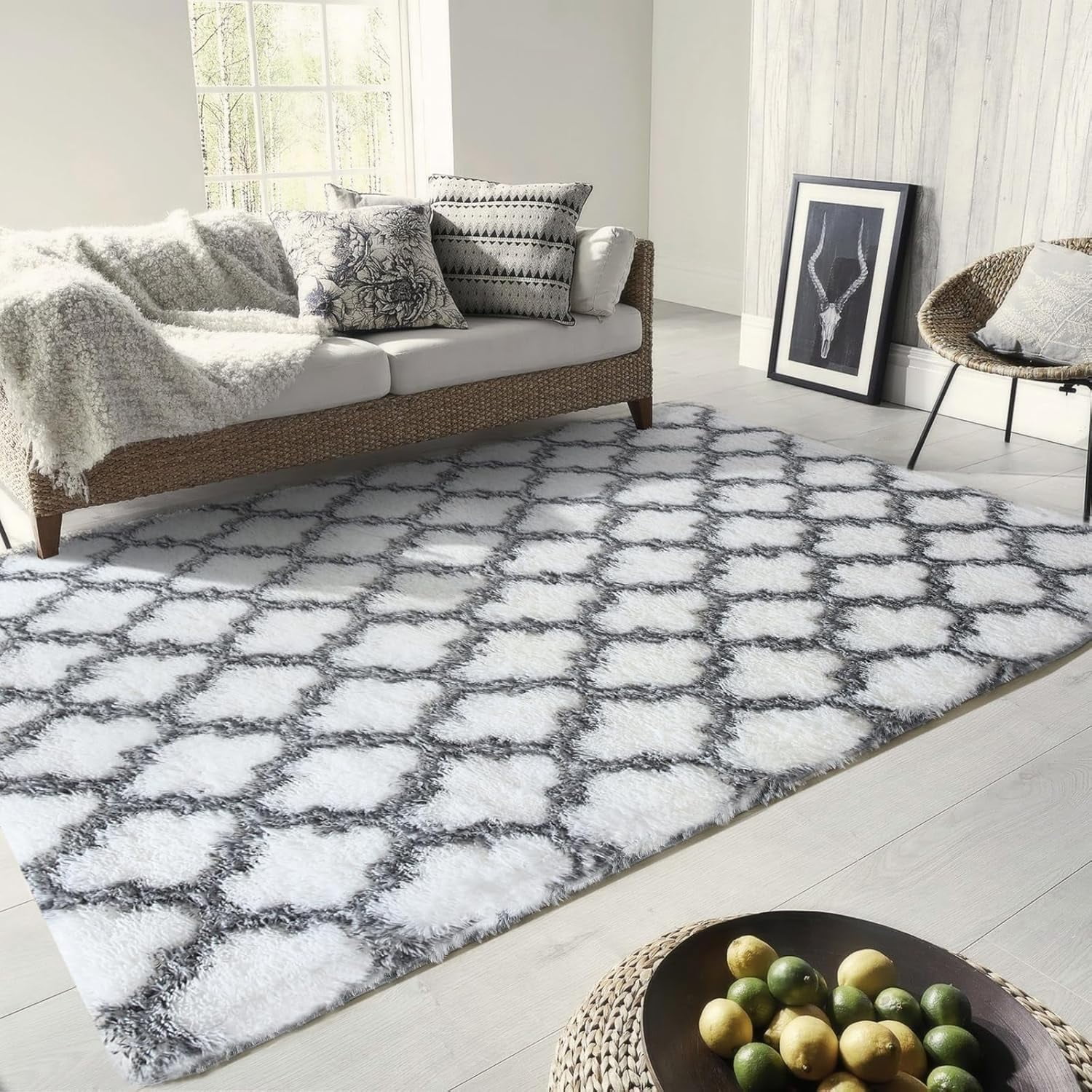 Sanmadrola Area Rug for Bedroom,6.5'X8.2',Fluffy Shag Rug for Living Room,Furry Carpet for Kids Room,Shaggy Throw Rug for Nursery Room,Fuzzy Plush Rug Carpet,Rectangle,Cute Room Decor for Baby