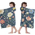 thumbnail image 4 of Pioneer Flower Floral Print Pattern Hooded Bath Towel，50"x30" for Ages 3 To 12 Kids, Quick Dry Lightweight Soft Microfiber Hood Beach Towel Cover Up for Kids, 4 of 7