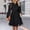 *Black, variant on ClodeEU Women's Lace Button Front Long Sleeve Dress ,Solid Color Elegant Casual Midi Dress Wine,Womens Plus XL