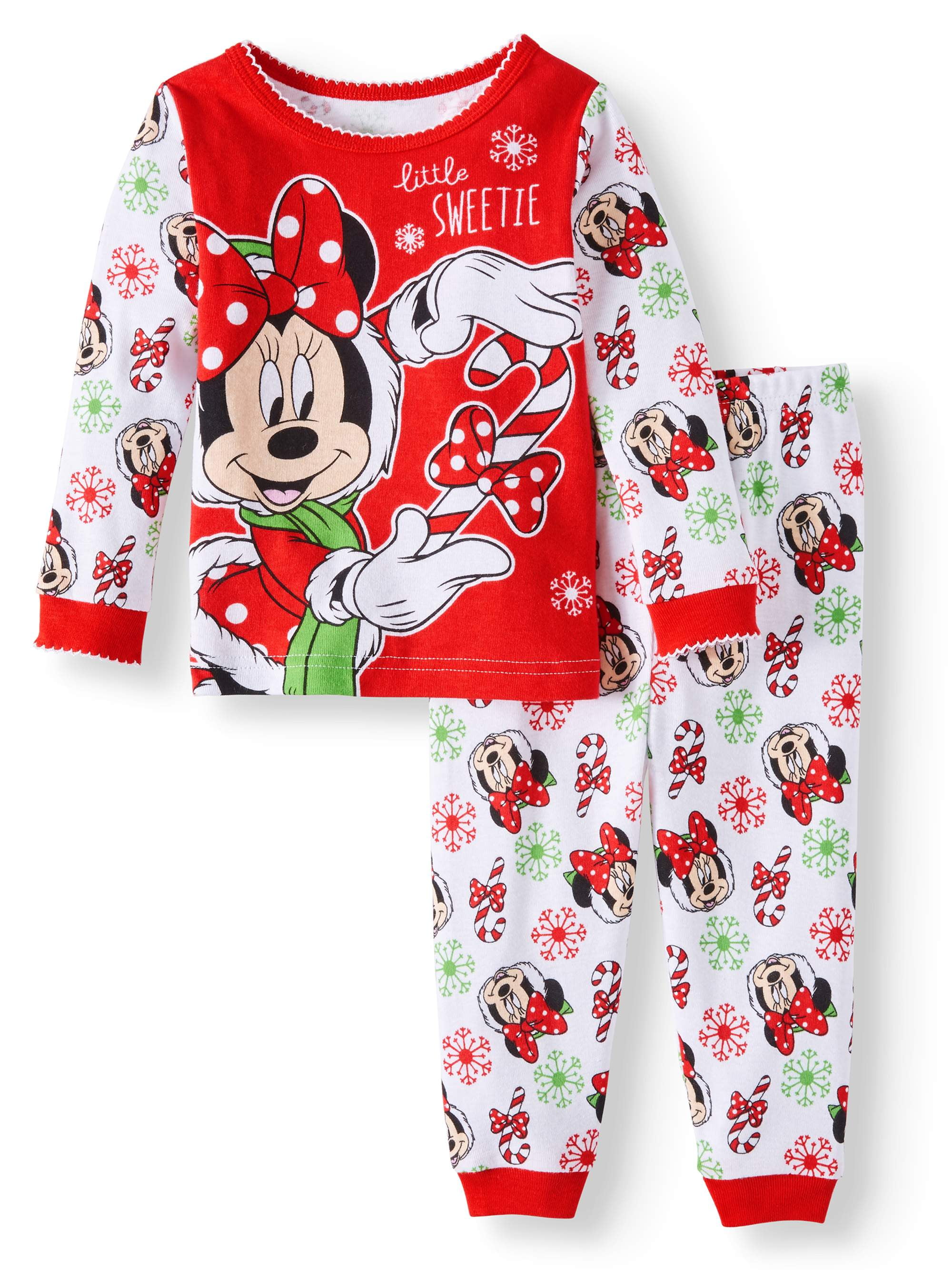 Minnie Mouse Christmas Long Sleeve Tight Fit Pajamas, 2pc Set (Baby ...