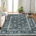 thumbnail image 3 of BouPower 8x10Ft Machine Washable Area Rug, Boho Vintage Distress Floral Rug for Living Room, Low Pile Bedroom Rugs, Thin Lightweight Print Pattern Carpet for Dining Room, 3 of 10