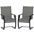 thumbnail image 2 of Outsunny Patio Dining Chairs, Outdoor C Spring Dining Chairs Set of 2, w/ High Back, Breathable Fabric & Metal Frame, for Backyard, Deck, Light Gray, 2 of 9