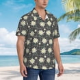 thumbnail image 3 of Susaid Daisies Flowers Print Hawaiian Shirts for Men Women,Hawaiian Summer Short-Sleeve Casual Relaxed-Fit Button-Down,, 3 of 7