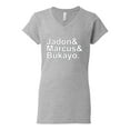 thumbnail image 2 of Wild Bobby, Jadon & Marcus & Bukayo, Sports, Women Standard V-Neck Tee, Heather Grey, XX-Large, 2 of 5