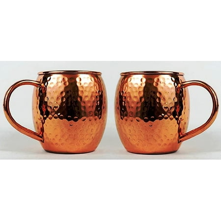 

Hammered Copper Barrel Mug for Moscow Mules Size 16 Oz Set Of-2 by CGP