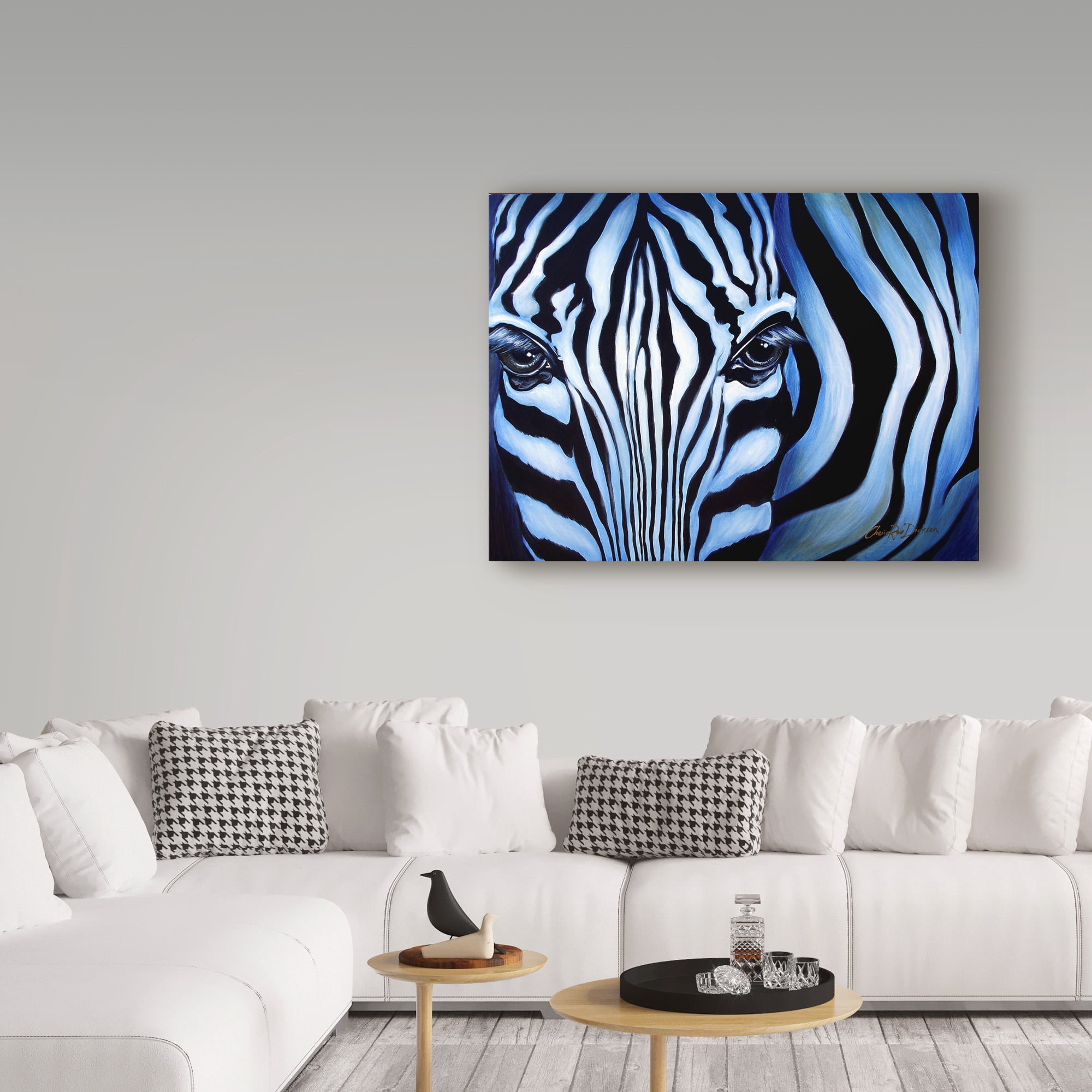 Trademark Fine Art 'Blue Zebra' Canvas Art by Cherie Roe Dirksen