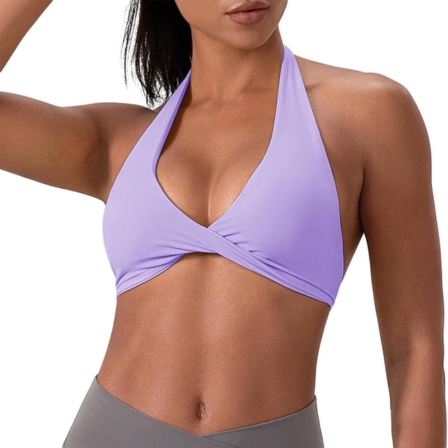 Women's Solid Color Four Rows Adjustable Wireless Bra Seamless Back Shaping and Breast Collection Yoga Sports Bras for Women