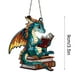 thumbnail image 3 of Colgante de ventana de acrílico con forma de dragón y libro del bosque, regalo para amantes de los libros, decoración del hogar literaria, no atrapasol, regalo para bibliotecario, dragón y libro., 3 of 7