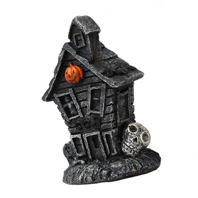 Bearachild FenKicyen-esqueletos de calabaza para Halloween, casa de resina, decoración LED, luz sin llama, adorno artesanal para jardín, Bar, Kits de decoración para fiestas