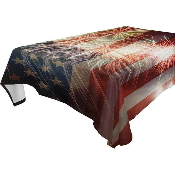 POPCreation Independence Day Tablecloth 60x104 inches