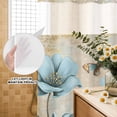 thumbnail image 3 of No Hook Shower Curtain, Spring Flowers Shower Curtains for Bathroom with See Through Top Window, Vintage Rustic Tulips Floral Butterfly Khaki Waterproof & Washable Bath Curtain Extra Long 72"x84", 3 of 9