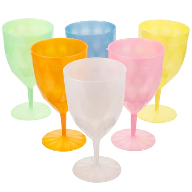 KAKOWELY 6 vasos de plástico para bebidas de colores, copas para cócteles, vasos para jugo y cócteles.