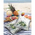 thumbnail image 4 of Outdoor Throw Pillow Cover Green Watercolor Botanical Leaves Waterproof Cushion Covers 2 Pack Black and White Buffalo Plaid Pillow Cases Home Decoration for Patio Garden Couch Sofa, 4 of 7