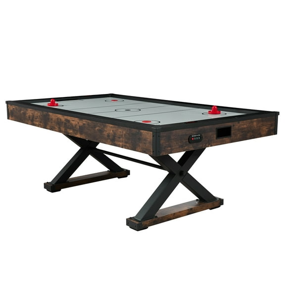 KFFKFF 84" Air Hockey Table, Recreational Indoor Game Set with 2 Mallets, 2 Discs, Digital Score Tracker, Cross-structured Support & Robust Air Propulsion, Air Driven Hockey Play Table
