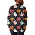 thumbnail image 5 of WTOBBY Women's Fashion Casual Long Sleeve Standing Collar Single Breasted Halloween Printed Workwear Jacket - Comfortable and Durable for Medical Apparel and Costume Use,Hot Pink M, 5 of 5
