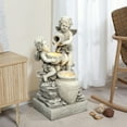 thumbnail image 5 of LuxenHome 30" Resin Angels Water Fountain Outdoor and Indoor, Waterfall Fountains for Garden, Backyard, 5 of 7