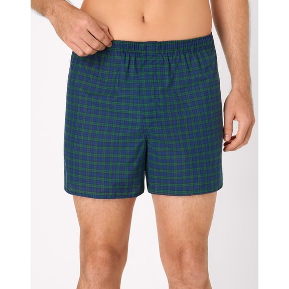 Hanes Ultimate Men's Underwear Boxers Pack - 4-Pack - Cotton Blend -Moisture-Wicking - Tartan Tartans M