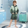 thumbnail image 5 of FORMRS Niños Bathrobe Unisex Hooded Robe Soft Plush Pajamas Sleepwear, Size 2-3T, Green Forest, 5 of 7