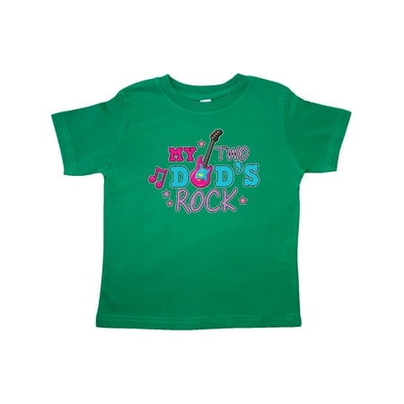 

Inktastic My Two Dads Rock with Guitar Gift Toddler Toddler Girl T-Shirt