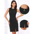 thumbnail image 2 of DARING DIVA Sheath Zip Front Sleeveless Slit Pencil Dress XS Black, 2 of 6