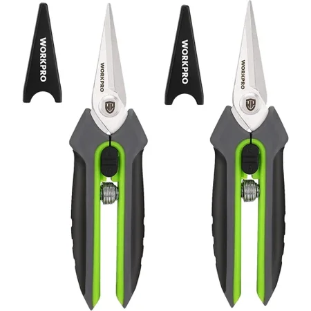 Amar Tool WORKPRO 2 Packs Pruning Shears, 6.5‚ÄùGardening Scissors Snips Clippers w/ Sheaths