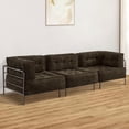 thumbnail image 2 of MCombo Modular Sofa Couch with Removable Cushion, 1 Seater Accent Armless Sofa Chair, Upholstered Middle Seat for Living Room, Apartment, Office 4644 (Chocolate), 2 of 9