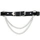 thumbnail image 5 of Liga de pierna de cuero ajustable con cadenas, liga de muslo punk elástica para mujer Liga de muslo gótica (negro 2 piezas), 5 of 5