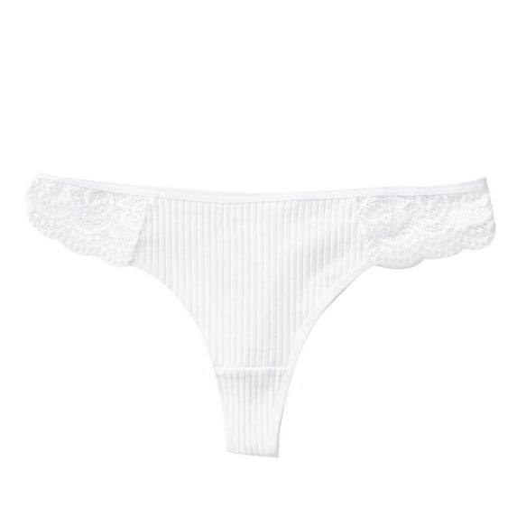 Ausyst Panties for Women Women's Pants Solid Color Sexy Low Waist Girls' Cotton Crotch Pants Lace G-string Pants T Pants Clearance