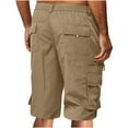 thumbnail image 3 of ZZwxWA Mens Shorts Elastic Waist Men Casual Button Zipper Solid Knee Length Cargo Pants with Pocket Straight Button Zipper Shorts 50% Off Clear, 3 of 6