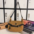 thumbnail image 4 of Bolso de mano informal con patrón de estrellas Y2K, Bolso de nailon unisex, cremallera con solapa impermeable, 4 of 8