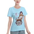 thumbnail image 2 of Women's Basic Short Sleeve T-Shirt Attacking Giant Mikasa Ackerman, 2 of 6