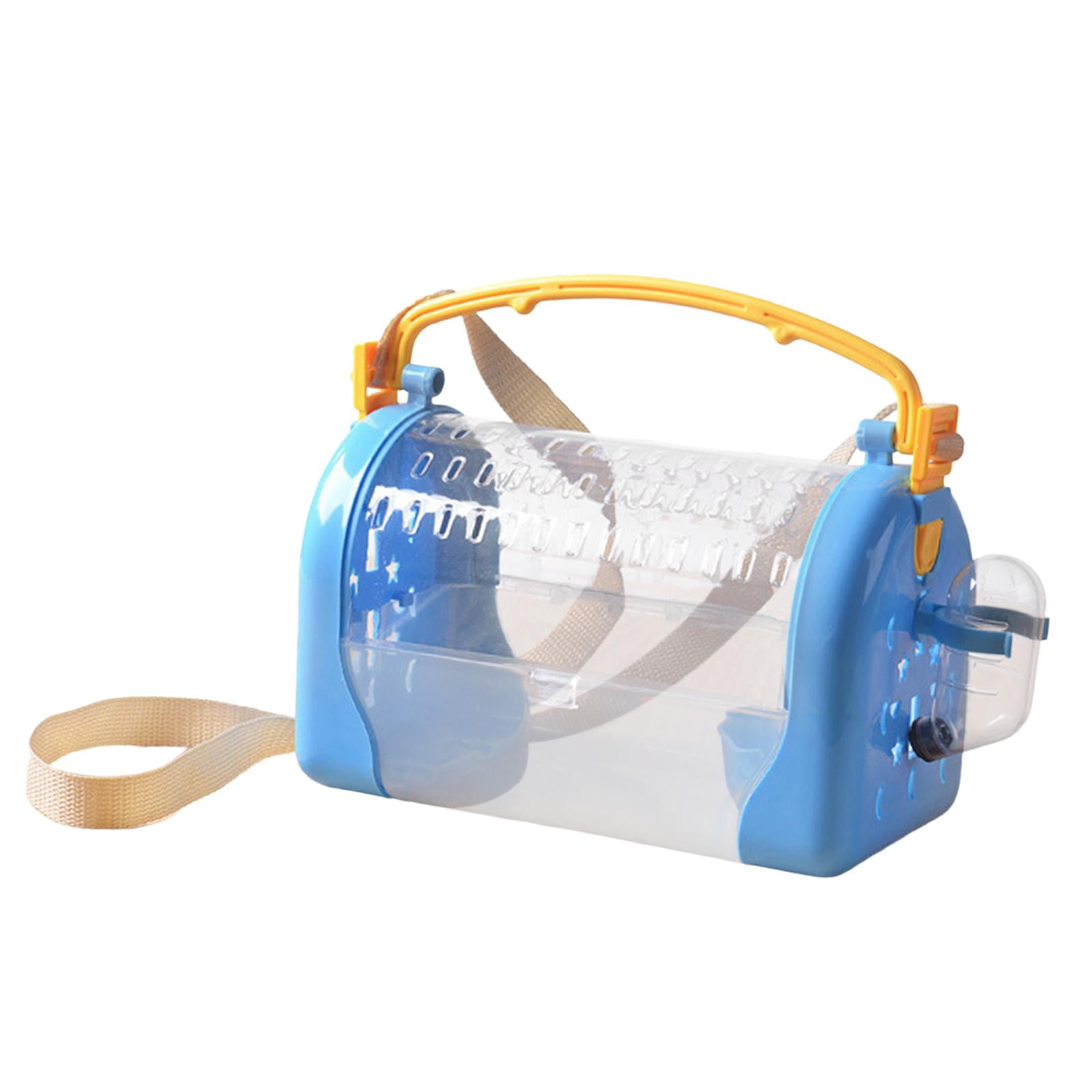 Hamster Carrier Cage Guinea Pig Travel Transport Dwarf Hamster Portable with Water Bottle Food Bowl for Chinchilla Gerbil Hedgehog Outdoor Blue