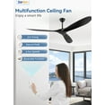 thumbnail image 3 of Zardon 70in Farmhouse Ceiling Fan with Remote Control No Light, 6 Speeds, Reversible, Low Profile Flush Mount Ceiling Fan for Indoor, Outdoor, Black, 3 of 7