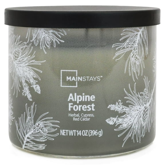 Mainstays 3-Wick Textured Wrapped Alpine Forest Scented Candle, 14 oz