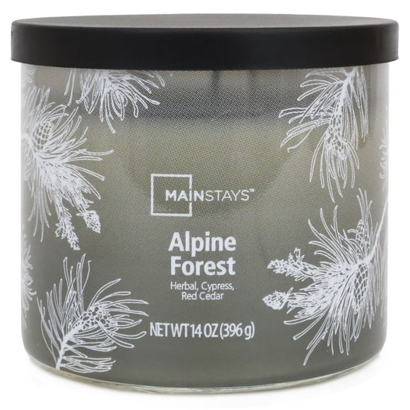 Mainstays 3-Wick Textured Wrapped Alpine Forest Scented Candle, 14 oz