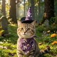 thumbnail image 7 of Aoznliie Dog Bandana, Halloween Hat & Scarf Set for Cats Small Dogs, 18x26 inch Pet Costume for Porch Geese, Purple, 7 of 7